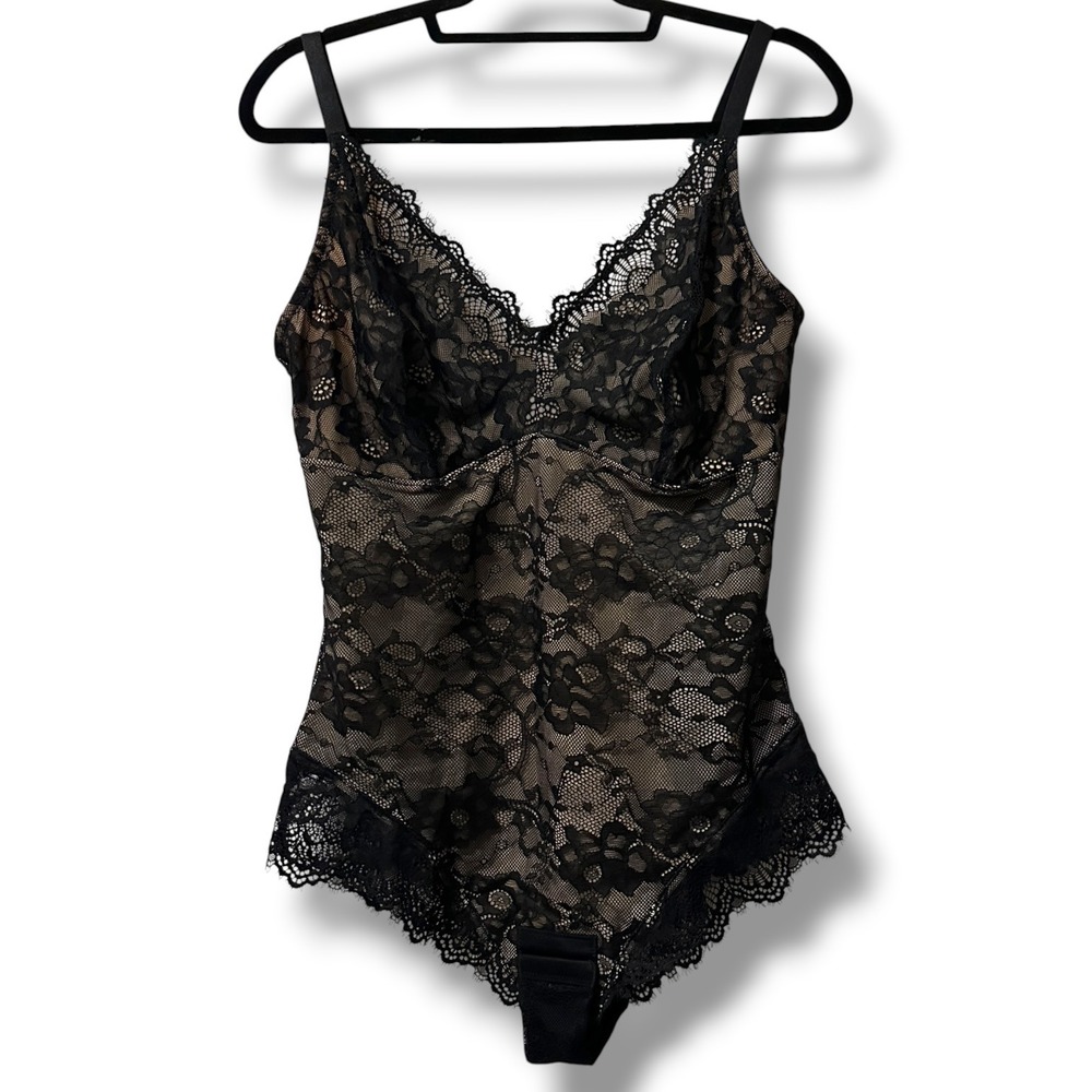 NEW Shapellx Floral Lace Compression Bodysuit Black XL Shapewear Lingerie Gothic